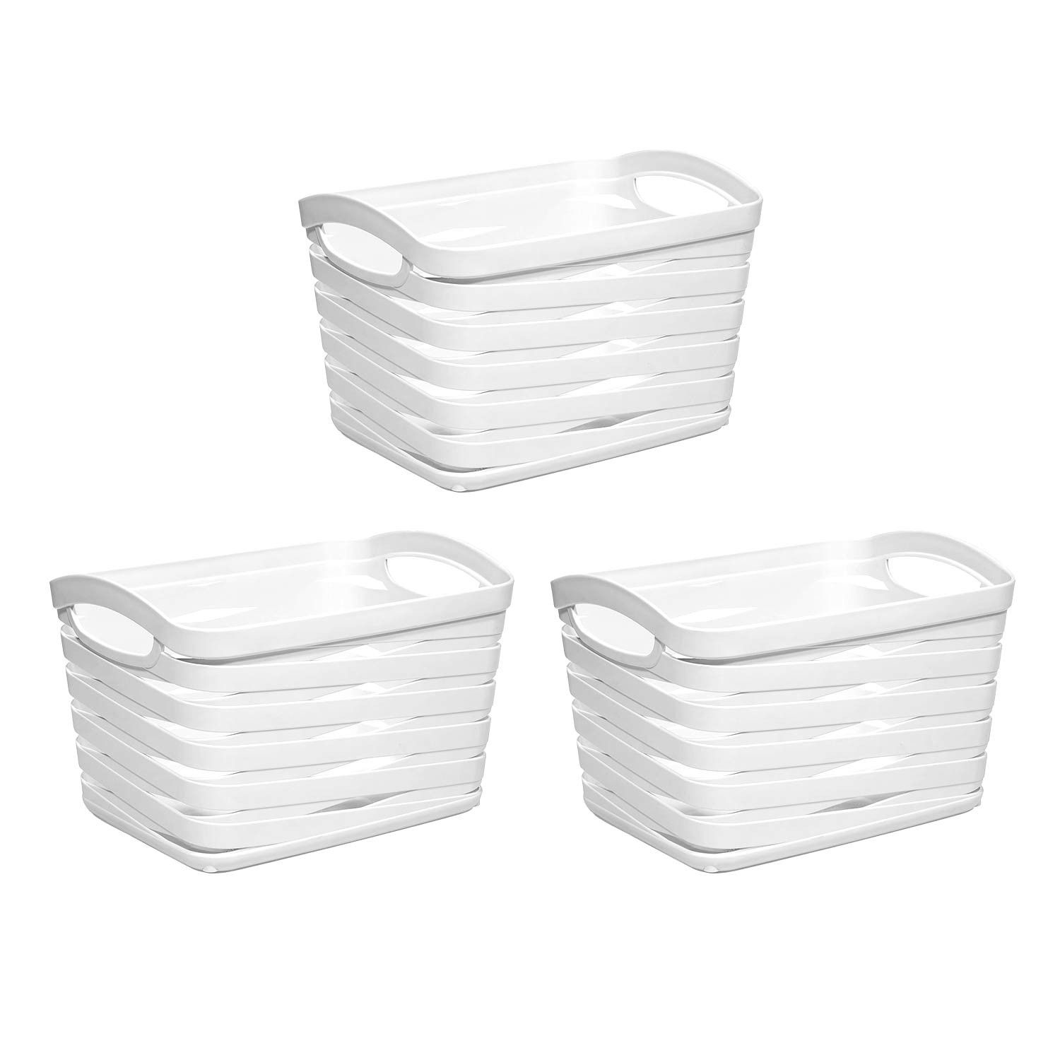 Kit 3 Cestas Medianas Rectangulares 1,5 Litros 7house Ordenación Baño 1